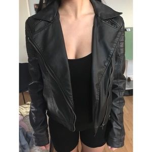 Black leather jacket